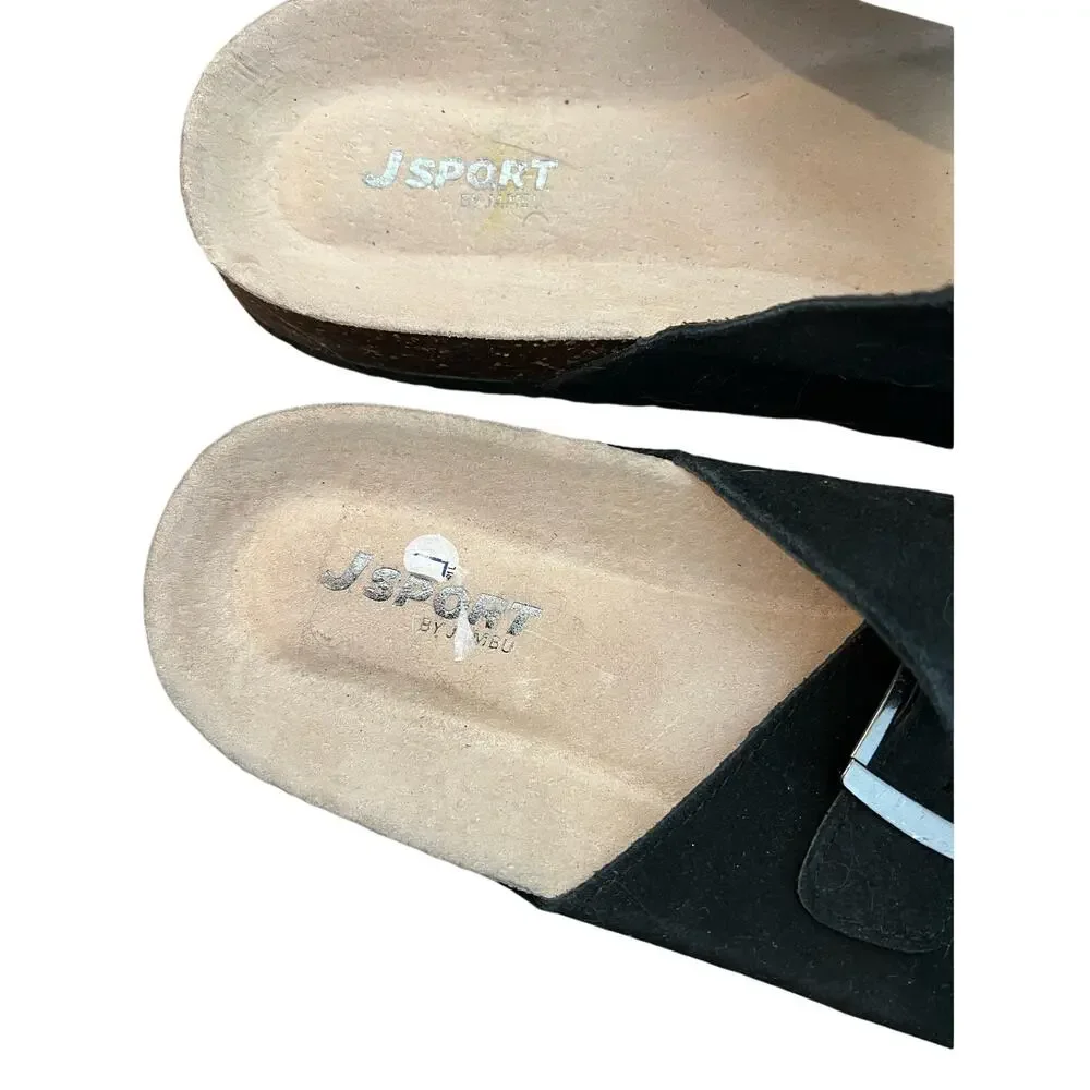J Sport “Libra” Men’s Black Suede Sandals SZ 11M